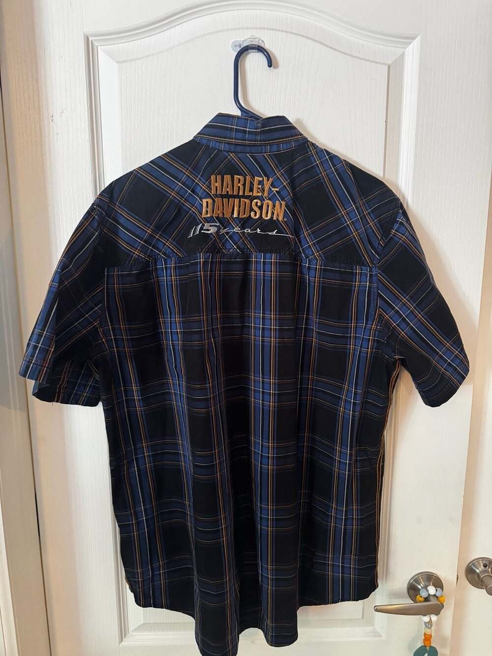 Harley-Davidson 115th Anniversary Plaid Short Sleeve Button-Down Shirt - Picture 2 of 3